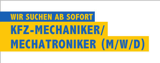 Ab sofort gesucht: Kfz-Mechaniker/Mechatroniker